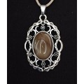 Кулон из агата кофейного (тонировка) 