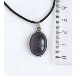 Кулон из агата серо-коричневого (ботсванский), простой овал 18х13мм