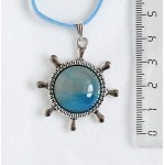 Кулон из агата синего (тонировка) 