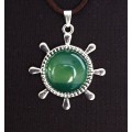Кулон из агата зеленого (тонировка) 