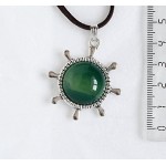 Кулон из агата зеленого (тонировка) 