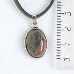 Кулон из унакита, простой овал 18х13мм