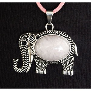 Кулон из кварца розового "слон", овал 25х18мм