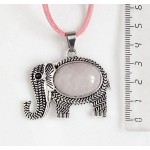 Кулон из кварца розового "слон", овал 25х18мм