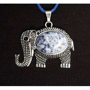 Кулон из лазурита (бело-синий) 