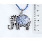 Кулон из лазурита (бело-синий) 