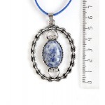 Кулон из лазурита (бело-синий) 
