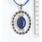Кулон из лазурита (синий) "воздушная цепь", овал 25х18мм