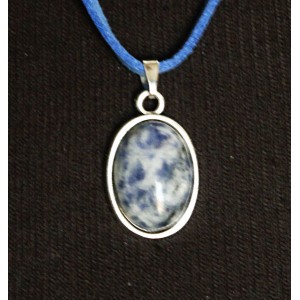 Кулон из лазурита (бело-синий), овал 18х13мм