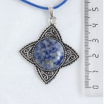 Кулон из лазурита (бело-синий) 