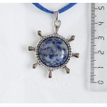 Кулон из лазурита (бело-синий) 
