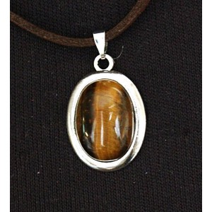 Кулон из тигрового глаза, простой овал 18х13мм