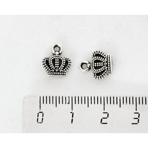 Подвеска "корона", цвет ант. серебро, 11х10мм