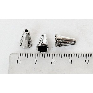 Колпачок конус 12х8мм, цвет ант. серебро