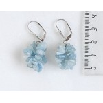 Серьги из аквамарина, галтовка, жгут 3 нити