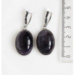 Cерьги из аметиста, простой овал 25х18мм, швензы посеребрение