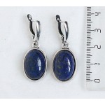 Серьги из лазурита (синий), простой овал 18х13мм, швензы посеребрение
