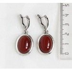 Серьги из сердолика, простой овал 18х13мм, швензы посеребрение