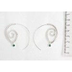 Серьги-спирали с подвеской-капелькой, цвет серебро