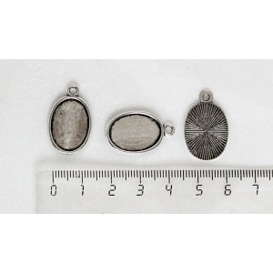 Основа для кулона, простой овал 18х13мм, цвет ант. серебро