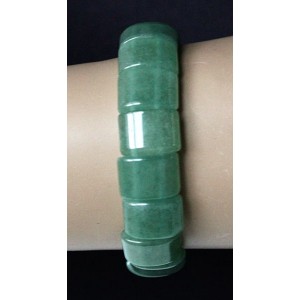 Браслет из авантюрина зеленого, плоские прямоугольные сегменты