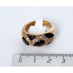 Кольцо с перламутром (черный) "кобра"