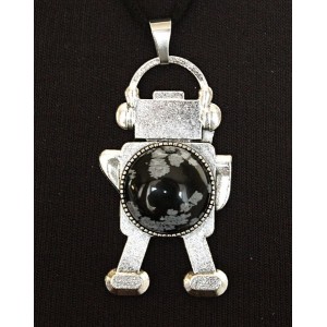 Кулон из обсидиана снежного 