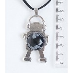 Кулон из обсидиана снежного 