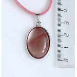 Кулон из халцедона розового, простой овал 25х18мм