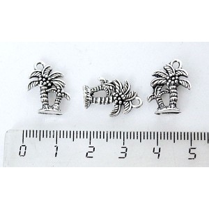 Подвеска "пальма", цвет ант. серебро, 18х13мм