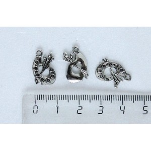 Подвеска "палитра", цвет ант. серебро, 16х12мм