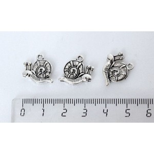 Подвеска "улитка", цвет ант. серебро, 18х11мм