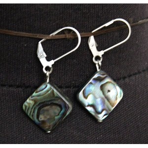 Серьги из гелиотиса, ромб 15мм