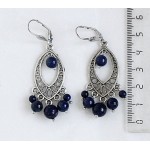 Серьги из лазурита, шарик 4-8мм, коннектор "глаз"