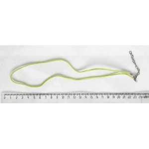Шнур плоский салатовый, замша иск., с замком
