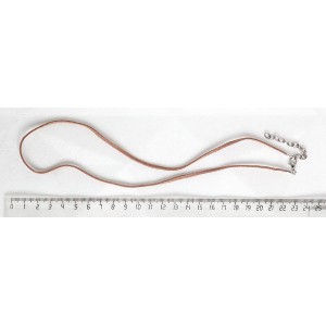 Шнур плоский кофейный, замша иск., с замком