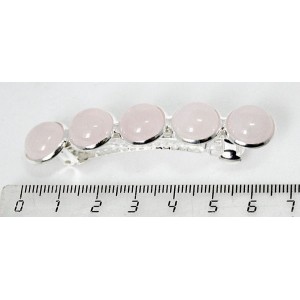 Заколка из розового кварца 6см, круг 12мм, 5 камней