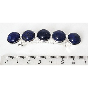 Заколка из лазурита(синий) 6см, круг 12мм, 5 камней