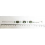 Браслет из авантюрина зеленого, овал 18х13мм, на цепочке