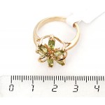 Кольцо с хризолитом (светлый) "6 камней"