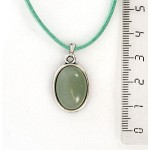 Кулон из авантюрина зеленого, простой овал 18х13мм