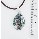 Кулон из гелиотиса (мозаика), простой овал 25х18мм