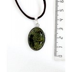 Кулон из змеевика, простой овал 25х18мм
