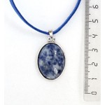 Кулон из лазурита (бело-синий), простой овал 25х18мм