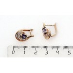 Серьги из аметиста (синт.) "капля росы"