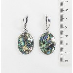Серьги из гелиотиса (мозаика), простой овал 25х18мм, швензы посеребрение
