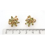 Серьги из хризолита (светлый) "6 камней"