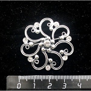 Брошь металл "цветок" (посеребрение оксидированное)