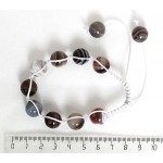 Браслет из агата серо-коричневого (нат. цвет) "шамбала", шарик 12мм