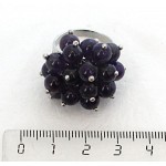 Кольцо с аметистом "гроздь" безразмерное